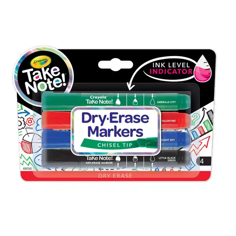 Crayola® Take Note Dry-Erase Markers, 4 Ct