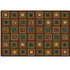 Literacy Squares Classroom Rug, Nature's Colors, Rectangle 8' x 12'