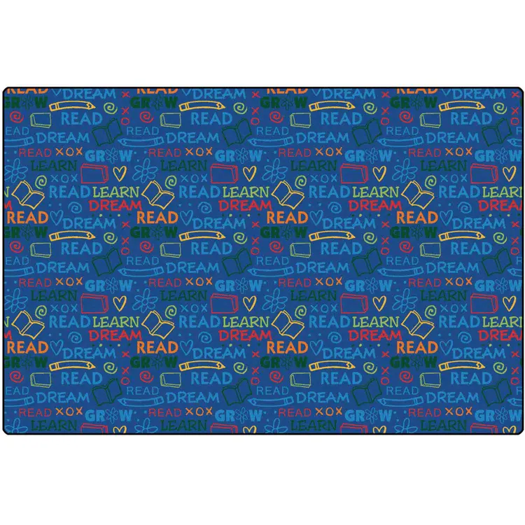 Read to Dream Pattern Classroom Rug, Rectangle 8' x 12'