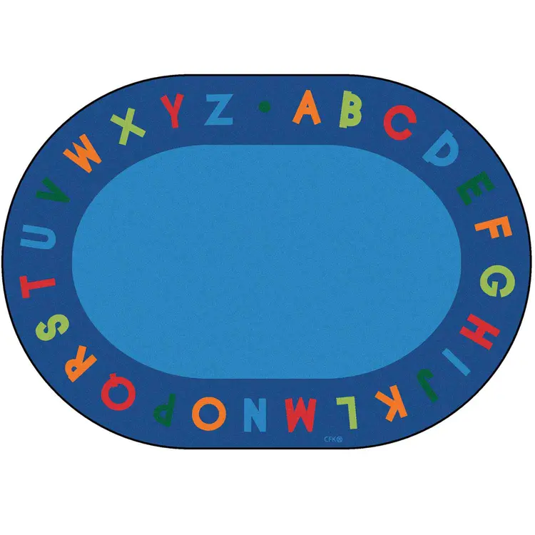 "Alphabet Circletime Classroom Rug, Oval 8'3"" x 11'8"""