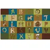 A to Z Animals Rug, Nature's Colors