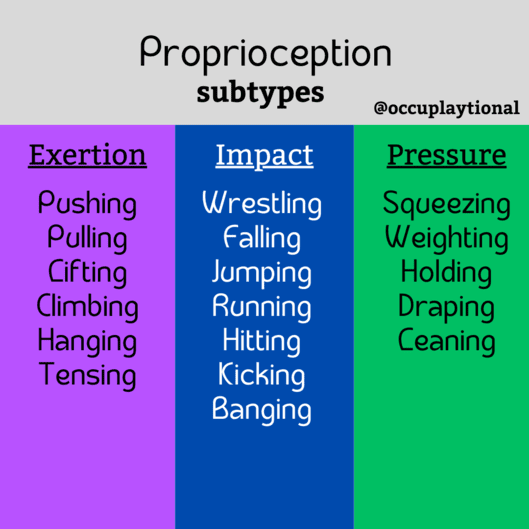 three types of proprioceptive sensory input