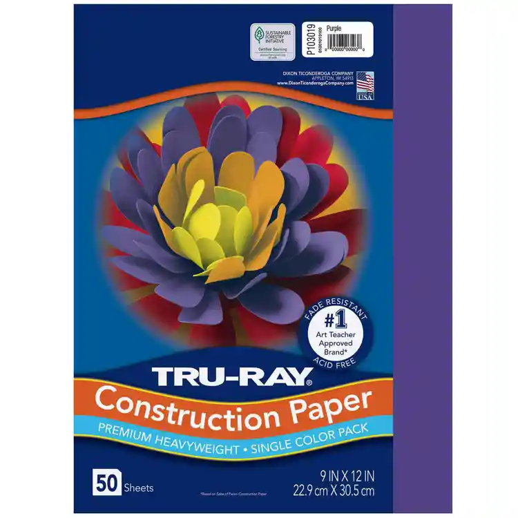 Tru-Ray® Construction Paper,  9" x 12", Purple