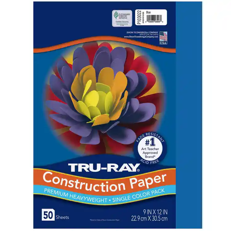 Tru-Ray® Construction Paper,  9" x 12", Blue