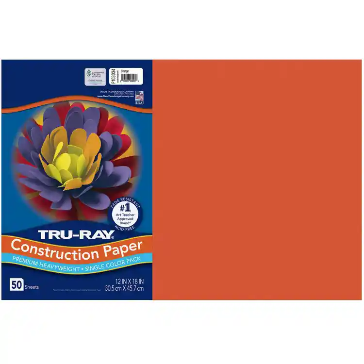 Tru-Ray® Construction Paper, 12" x 18", Orange