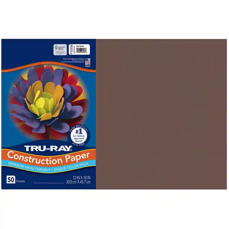 Tru-Ray® Construction Paper, 12" x 18", Dark Brown