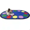 Lots of Dots Classroom Rug, Primary Colors, Oval 5'4" x 7'8"