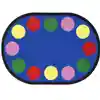 Lots of Dots Classroom Rug, Primary Colors, Oval 5'4" x 7'8"