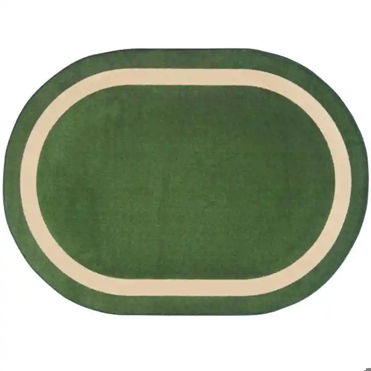 Portrait Classroom Rugs, Green, Oval 3'10" x 5'4"