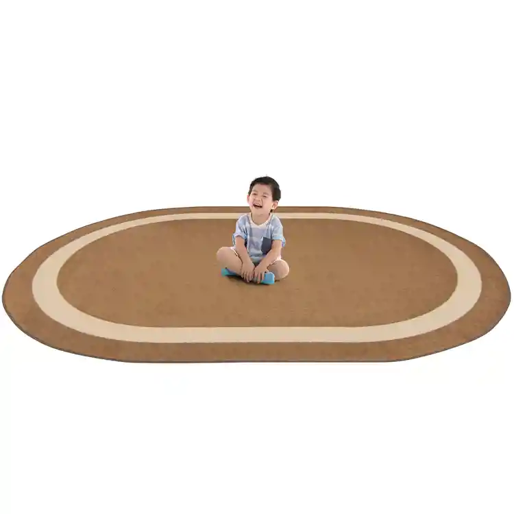 Portrait Classroom Rugs, Mocha, Oval 5'4" x 7'8"