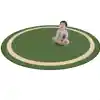 Portrait Classroom Rugs, Green, Round 5'4"