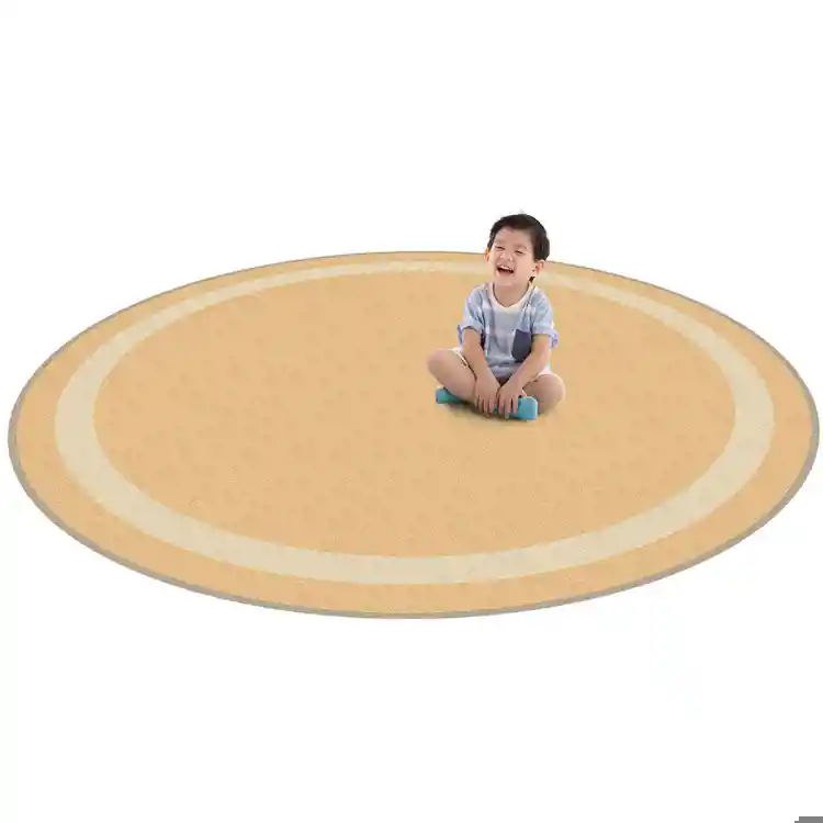 Portrait Classroom Rugs, Sandstone, Round 5'4"