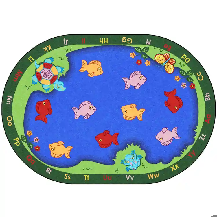 Fishin' Fun Classroom Rug, Oval 5'4" x 7'8"