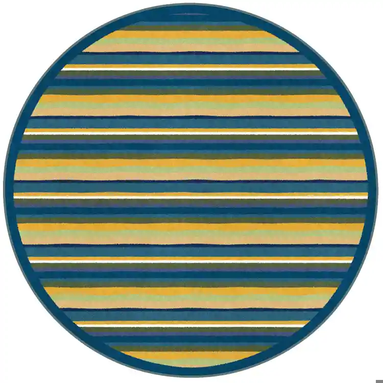 Yipes Stripes Rug, Round 7'7"