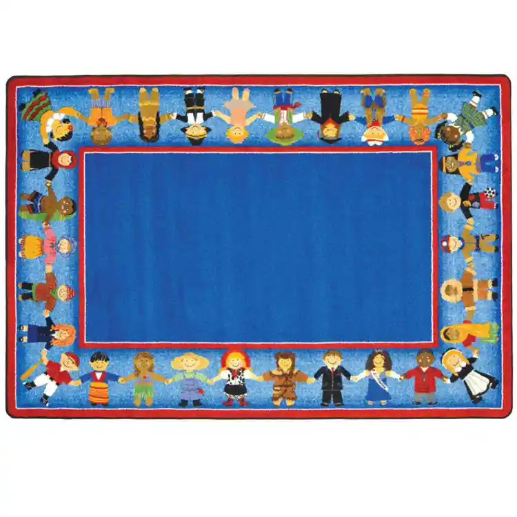 Children of Many Cultures Rug, Rectangle 5'4" x 7'8"
