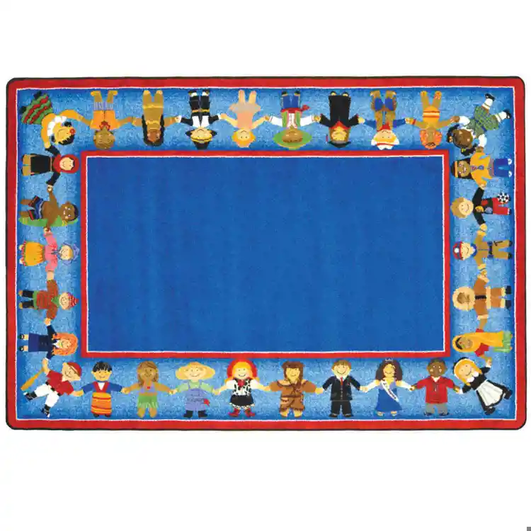 Children of Many Cultures Rug, Rectangle 5'4" x 7'8"