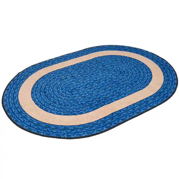 Sharing Circle Classroom Rug, Blue, Oval 3'10" x 5'4"