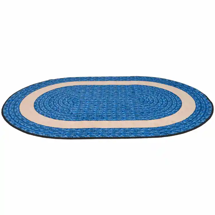 Sharing Circle Classroom Rug, Blue, Oval 3'10" x 5'4"