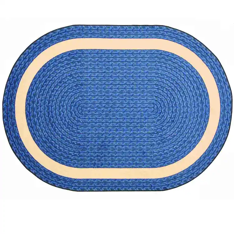 Sharing Circle Classroom Rug, Blue, Oval 3'10" x 5'4"