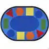 Sitting Shapes Rug, Primary Colors,Oval 5'4" x 7'8"