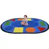 Sitting Shapes Rug, Primary Colors,Oval 5'4" x 7'8"