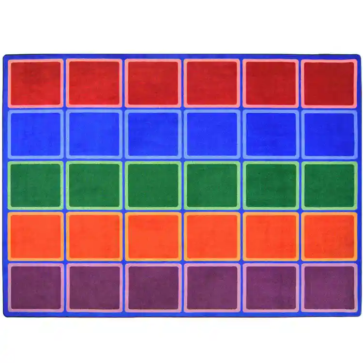 Blocks Abound Classroom Rug, Primary Colors, Rectangle 7'8" x 10'9"