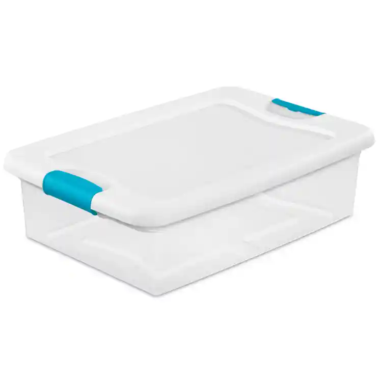 Latch Storage Boxes, 32 Quart, Set of 6