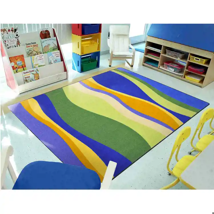 Riding Waves Classroom Rug, Rectangle 5'4" x 7'8"