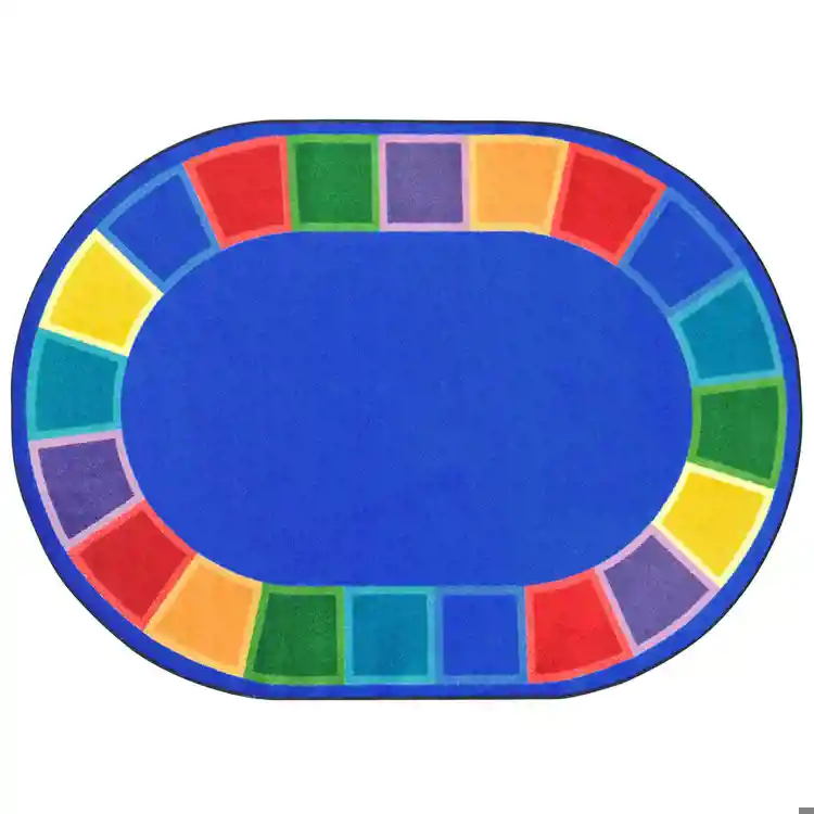 Color Tones Classroom Rug, Oval 5'4" x 7'8"