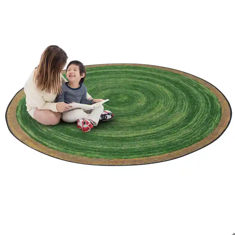 Feeling Natural Rug, Green, Round 7'7"