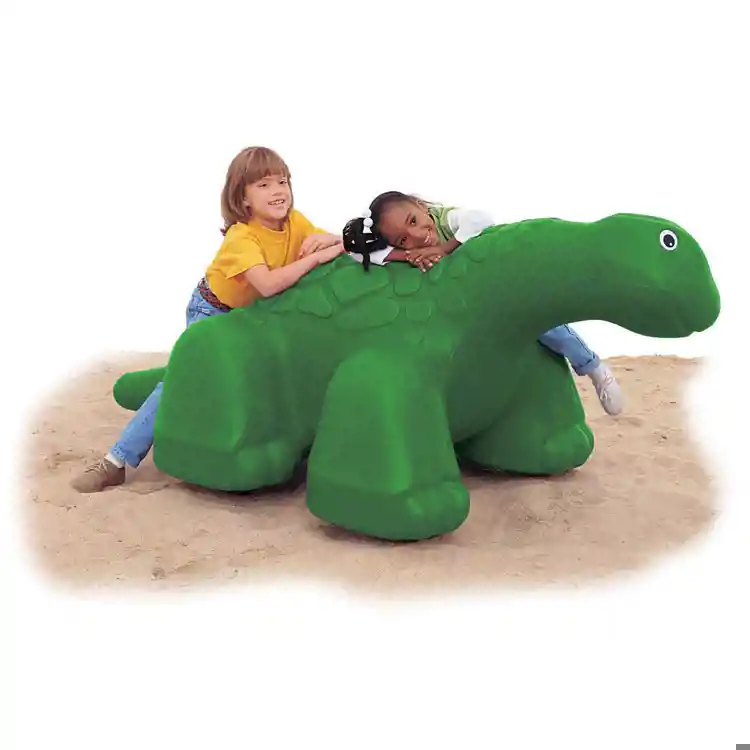 Big Playground Sculptures, Dinosaur, Train Green, Inground Mount