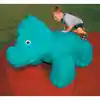 Big Playground Sculptures, Triceratops, Teal, Inground Mount