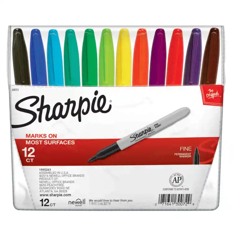 Sharpie® Fine Permanent Marker Sets, 12 Colors