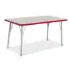 Rainbow Accents® KYDZ Gray Top Activity Tables, Rectangle 24" x 48", Adult 24" - 31", Red