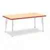 Rainbow Accents® Kydz® Maple Top Activity Tables, Rectangle 24" x 48", Adult 24" - 31", Red