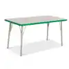 Rainbow Accents® KYDZ Gray Top Activity Tables, Rectangle 24" x 48", Adult 24" - 31", Green