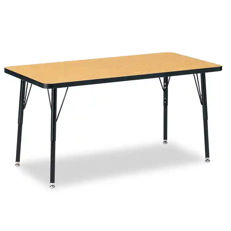 Jonti-Craft® Oak Top Activity Tables, Rectangle 24" x 48", Adult 24" - 31"