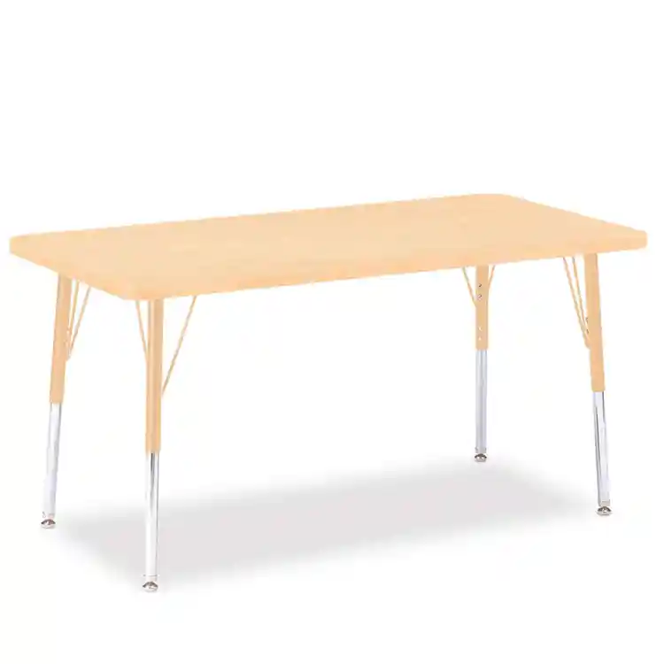 Rainbow Accents® Kydz® Maple Top Activity Tables, Rectangle 24" x 48", Adult 24" - 31", Camel