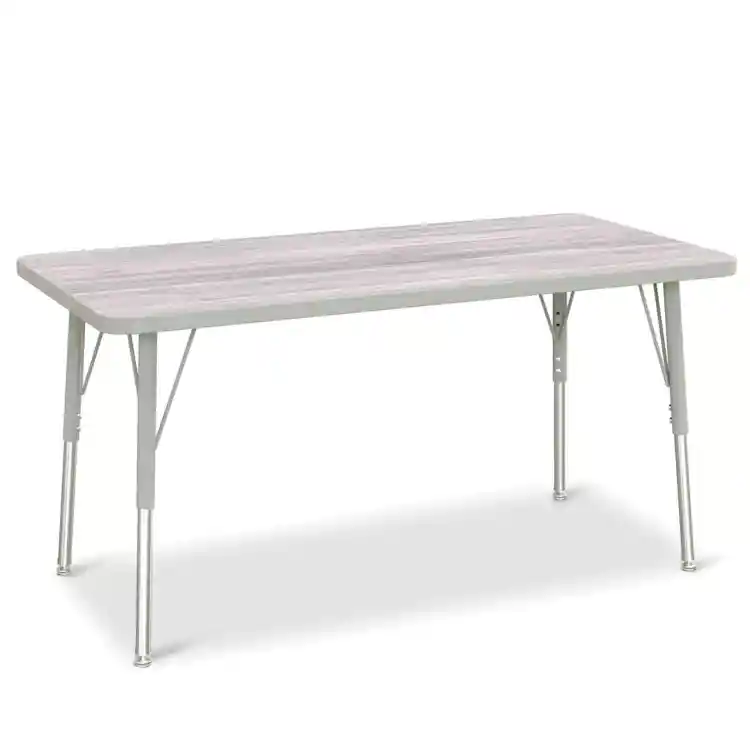 Berries® Driftwood Gray Top Activity Tables, Rectangle 24" X 48", Adult Height-Gray