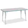 Berries® Driftwood Gray Top Activity Tables, Rectangle 24" X 48", Adult Height-Coastal Blue