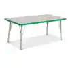 Rainbow Accents® KYDZ Gray Top Activity Tables, Rectangle 24" x 48", Elementary 15" - 24", Green