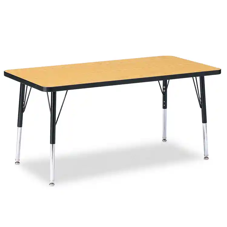 Jonti-Craft® Oak Top Activity Tables, Rectangle 24" x 48", Elementary 15" - 24"