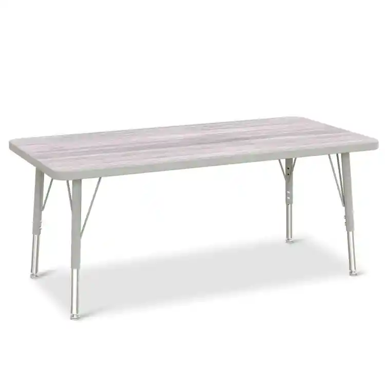 Berries® Driftwood Gray Top Activity Tables, Rectangle 24" X 48", Elementary Height-Gray