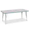 Berries® Driftwood Gray Top Activity Table, Rectangle 24" X 48", Elementary Height-Coastal Blue