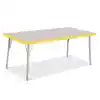 Rainbow Accents® KYDZ Gray Top Activity Tables, Rectangle 30" X 60", Adult 24" - 31", Yellow