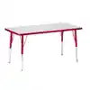 Rainbow Accents® KYDZ Gray Top Activity Tables, Rectangle 30" X 60", Adult 24" - 31", Red