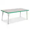 Rainbow Accents® KYDZ Gray Top Activity Tables, Rectangle 30" X 60", Adult 24" - 31", Green