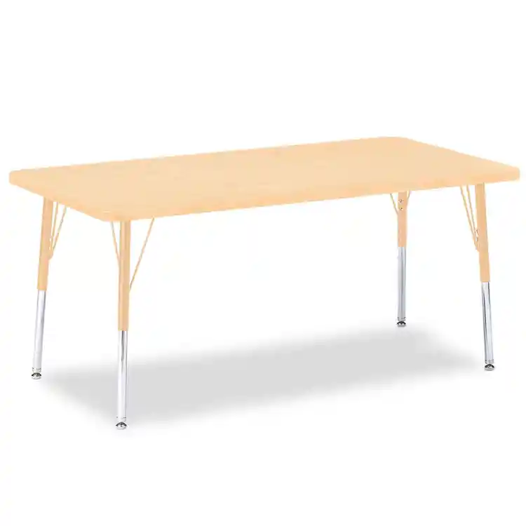 Rainbow Accents® Kydz® Maple Top Activity Tables, Rectangle 30" X 60", Adult 24" - 31", Camel