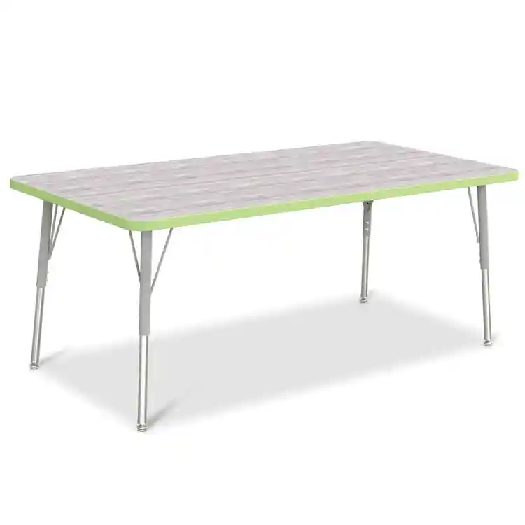 Berries® Driftwood Gray Top Activity Table, Rectangle 30" X 60", Adult Height-Key Lime