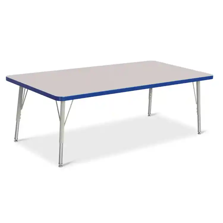 Rainbow Accents® KYDZ Gray Top Activity Tables, Rectangle 30" X 60", Elementary 15" - 24", Blue